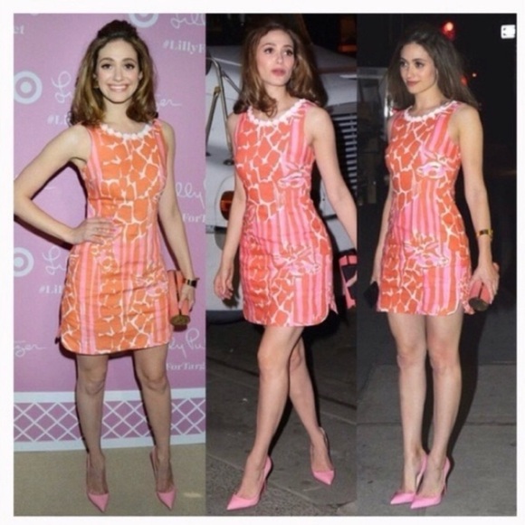 Lilly Pulitzer for Target Dresses & Skirts - Lilly Pulitzer Target Women's Giraffe Print Linen Orange Pink Shift Dress Sz 2